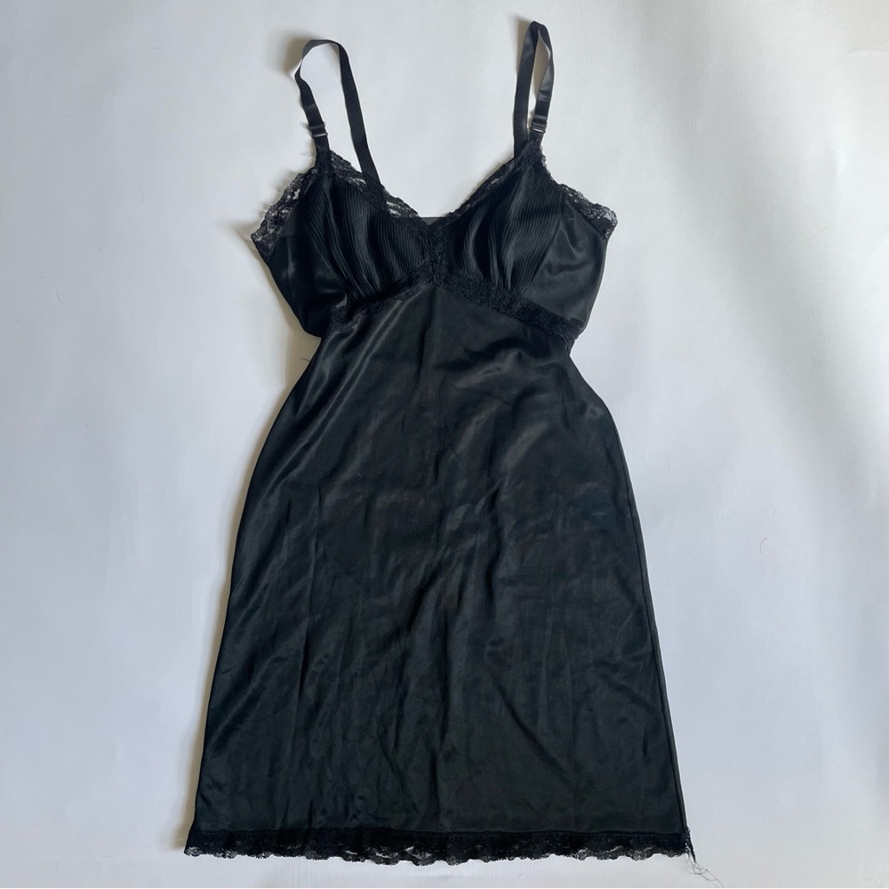 Vintage Black Lace Slip Dress